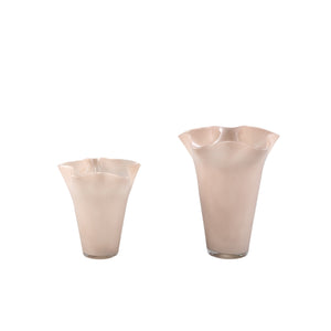 Vase – Braunes Glas, Runde Form, Wellenförmige Struktur, L – Macarena | PTMD