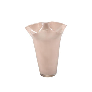 Vase – Braunes Glas, Runde Form, Wellenförmige Struktur, L – Macarena | PTMD