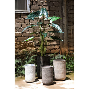 Topf – Runde Form, GRC Material, Grau, Hoch  – Deliahe | PTMD