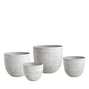 Pot – white finish, Bombay shape, partly handcrafted, set of 4 – Jay-Lo | PTMD