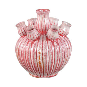 Vase – Ribbed Design, Ceramic Material, Pink Color, S – Nolou | PTMD
