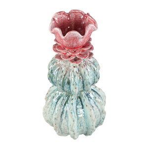 Vase – Blumenform Design, Keramik Material, Petrol Farbe, L – Tegain | PTMD