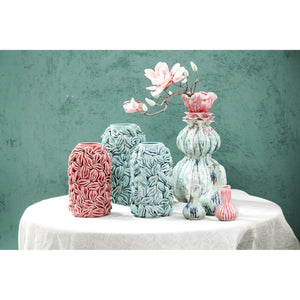 Vase – Blumenform Design, Keramik Material, Petrol Farbe, L – Tegain | PTMD