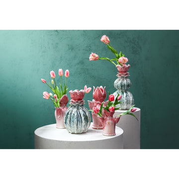 Vase - Tulip Shape Design, Ceramic Material, Pink Color, M - Brigittee | PTMD