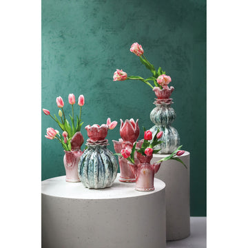 Vase - Tulip Shape Design, Ceramic Material, Pink Color, M - Brigittee | PTMD