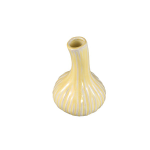 Vase - Garlic Shape Design, Ceramic Material, Yellow Color, L - Jaclyne | PTMD