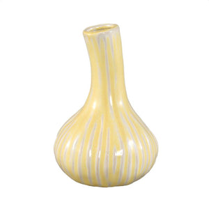 Vase - Garlic Shape Design, Ceramic Material, Yellow Color, L - Jaclyne | PTMD