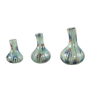 Vase – Knoblauchform Design, Keramik Material, Grüne Farbe, L – Jaclyne | PTMD