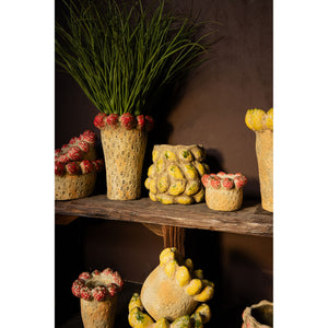 Pot – Red color, Round shape, Strawberry motif, Terracotta, S – Fruitsy | PTMD