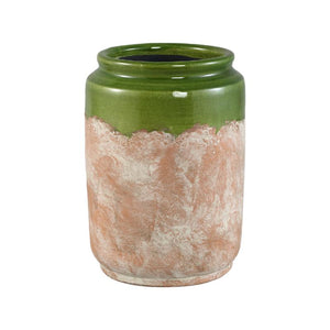 Flower pot – Green Surface, Round Shape, Terracotta Material, L – Breffni | PTMD