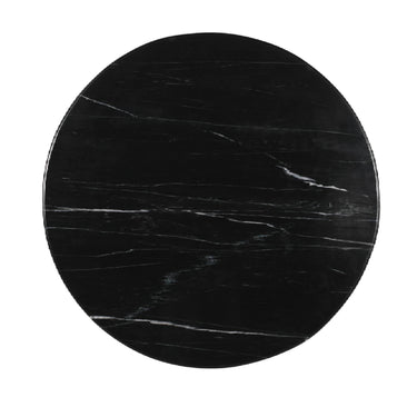 Couchtisch – Marmor, rund, schwarz, geriffelter Sockel, – Neelim | PTMD