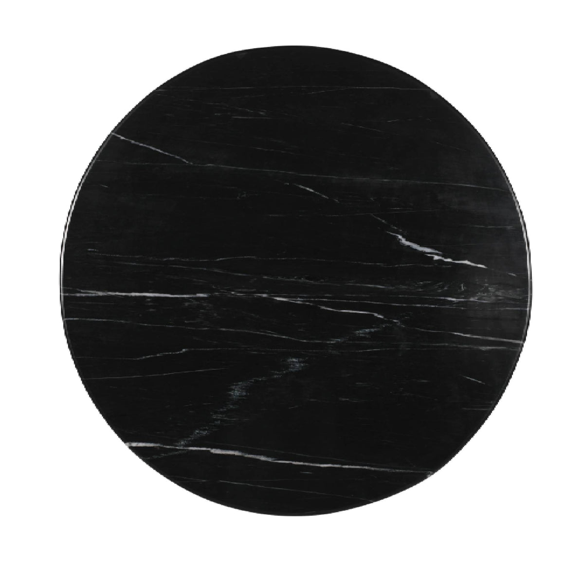 Couchtisch – Marmor, rund, schwarz, geriffelter Sockel, – Neelim | PTMD