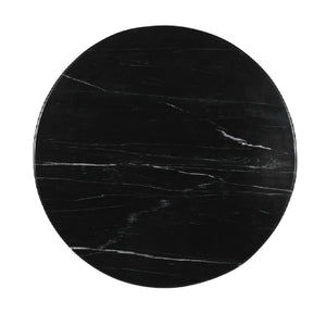 Couchtisch – Marmor, rund, schwarz, geriffelter Sockel, – Neelim | PTMD