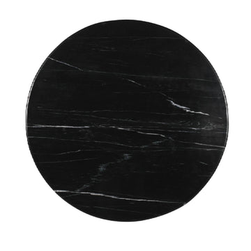 Couchtisch – Marmor, rund, schwarz, geriffelter Sockel, – Neelim | PTMD