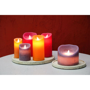 LED Kerze – Rosa Farbe, Bewegliche Flamme, Rustikale Oberfläche, XS | PTMD