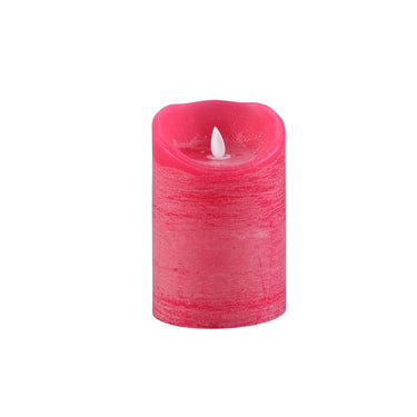 LED Kerze – Rosa Farbe, Bewegliche Flamme, Rustikale Oberfläche, L | PTMD