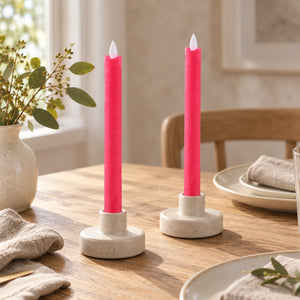 LED taper candle with moving flame and timer function battery operated - Led | PTMD