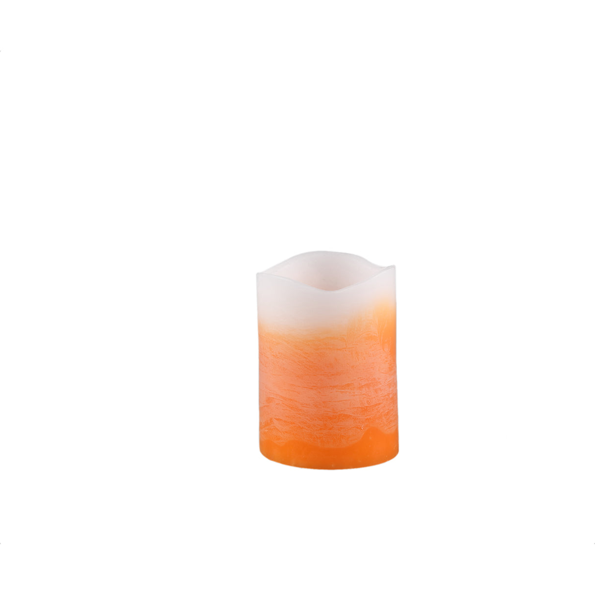 LED Kerze – Ombre Farbeffekt, Orange Farbe, Flackernde Flamme, S | PTMD