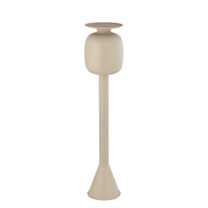 Topf - Eisenmaterial, langer Sockel, rund, Creme, L – Dainah | PTMD