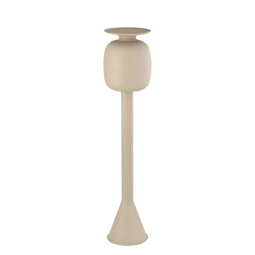 Topf - Eisenmaterial, langer Sockel, rund, Creme, L – Dainah | PTMD