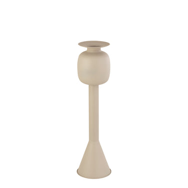 Topf - Eisenmaterial, langer Sockel, rund, Creme, S – Dainah | PTMD