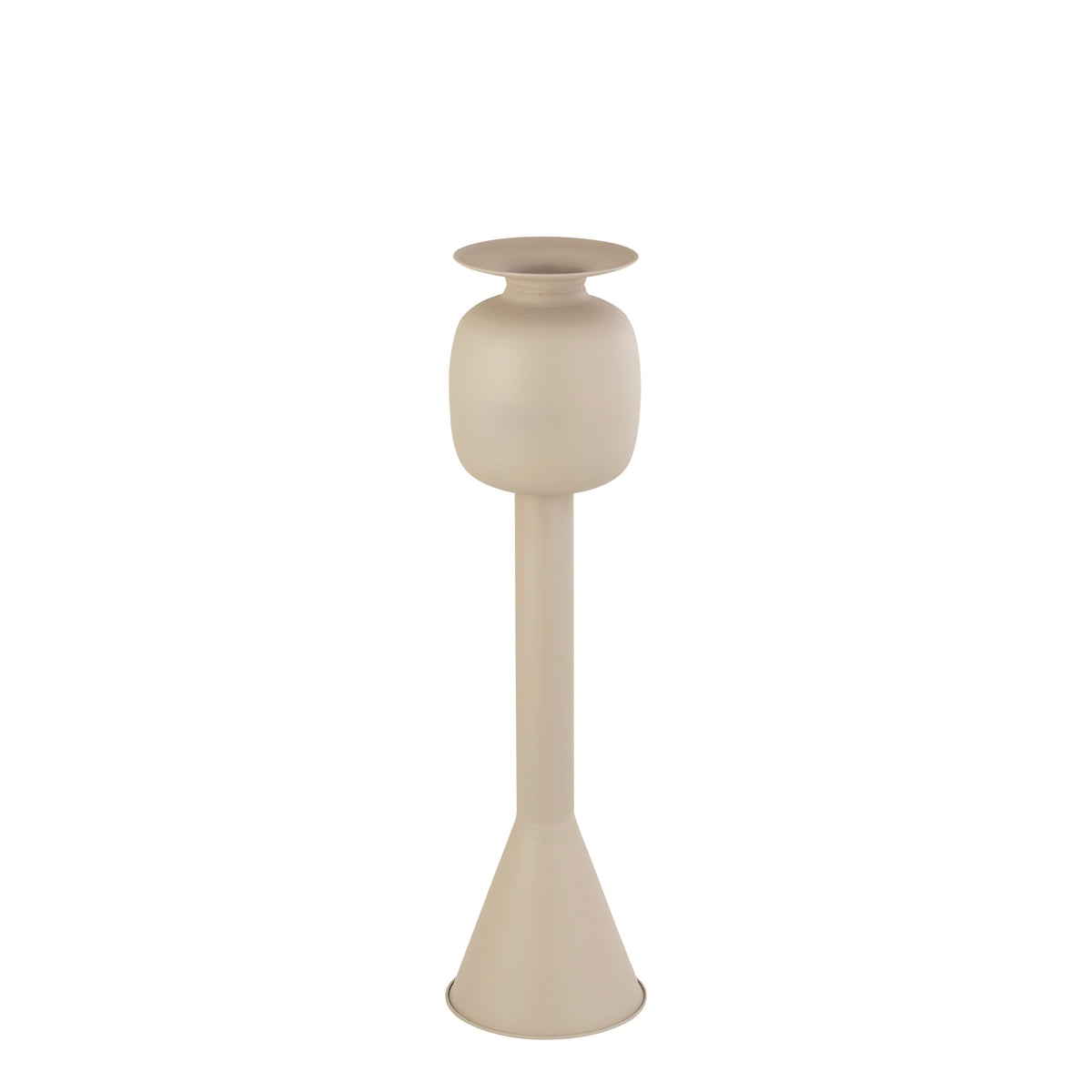 Topf - Eisenmaterial, langer Sockel, rund, Creme, S – Dainah | PTMD