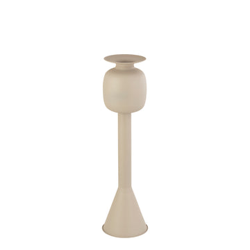 Topf - Eisenmaterial, langer Sockel, rund, Creme, S – Dainah | PTMD