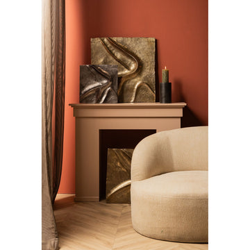Wandpaneel aus gegossenem Aluminium in Goldoptik mit Wellenlinien-Design, S – Gihan | PTMD