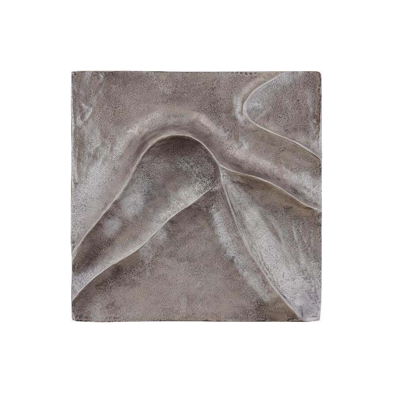 Cast aluminum wall panel in nickel finish with wavy line design, M – Gihan | PTMD