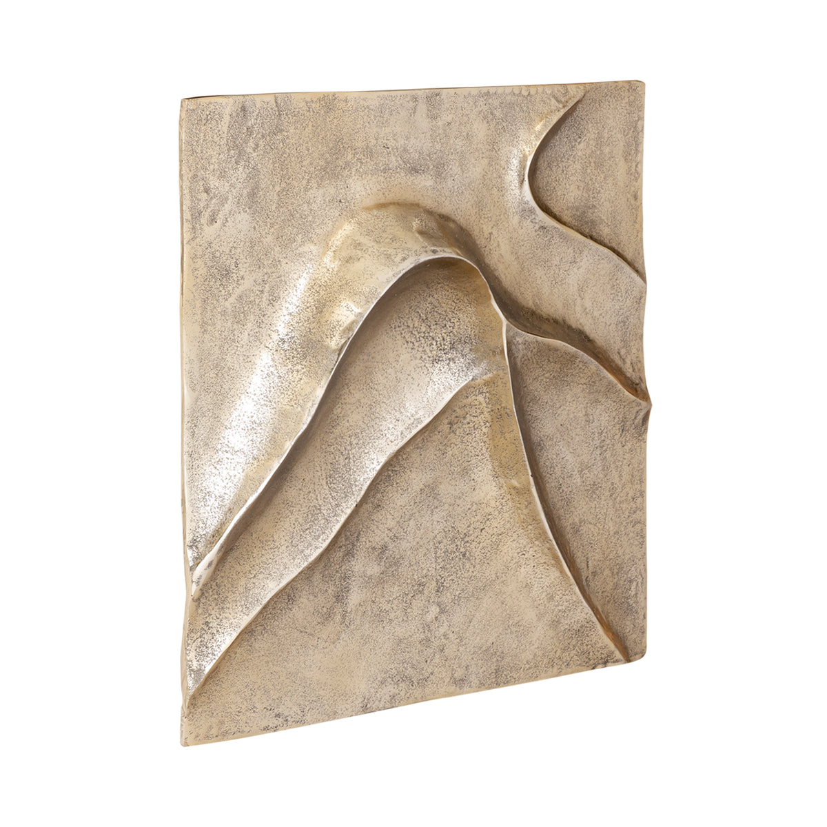 Cast Aluminum Wall Panel in Gold Finish with Wave Line Design, L – Gihan | PTMD