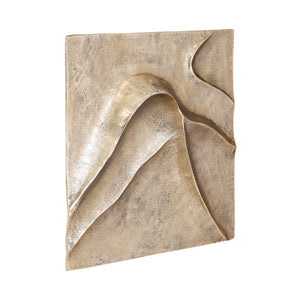 Cast Aluminum Wall Panel in Gold Finish with Wave Line Design, L – Gihan | PTMD