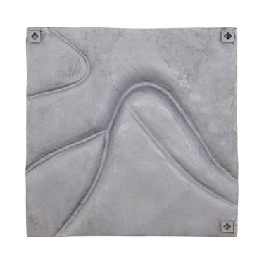 Cast aluminum wall panel in nickel finish with wave line design, L – Gihan | PTMD