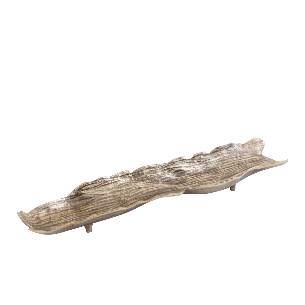 Schale – Wellen Design, Raues Finish, Aluminium Material, Gold, L – Lukne | PTMD