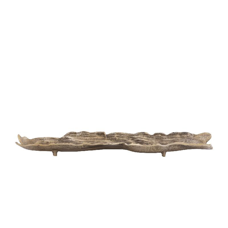 Schale – Wellen Design, Raues Finish, Aluminium Material, Gold, L – Lukne | PTMD