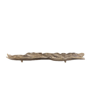 Schale – Wellen Design, Raues Finish, Aluminium Material, Gold, L – Lukne | PTMD