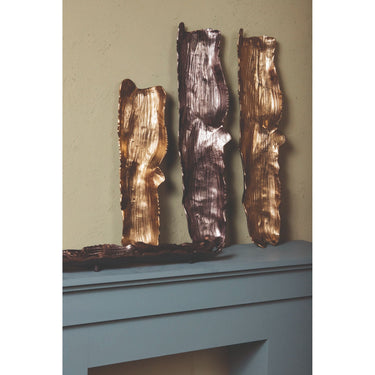 Schale – Wellen Design, Raues Finish, Aluminium Material, Gold, S – Lukne | PTMD