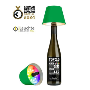 Flaschenlampe Kunststoffgehäuse warmweiße LED stufenlos dimmbar wiederaufladbar – TOP 2.0 | Sompex - Esszett Luxury | Stilvolles Wohnen mit Charakter