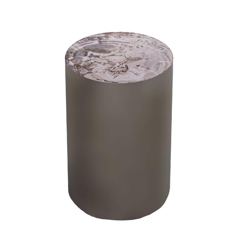Beistelltisch – Versteinertes Holz, Nickel Basis, Natürliches Finish – Rillix | PTMD