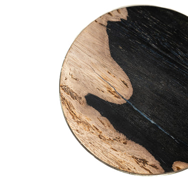 Beistelltisch – Versteinertes Holz, Rundes Design, Schwarze Oberfläche – Mody | PTMD