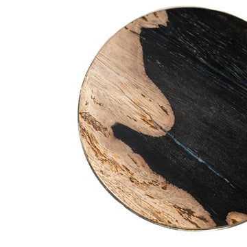 Beistelltisch – Versteinertes Holz, Rundes Design, Schwarze Oberfläche – Mody | PTMD
