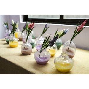 Glass Vase - Solid Glass, Green Shade, Tall Form - Enrikas | PTMD