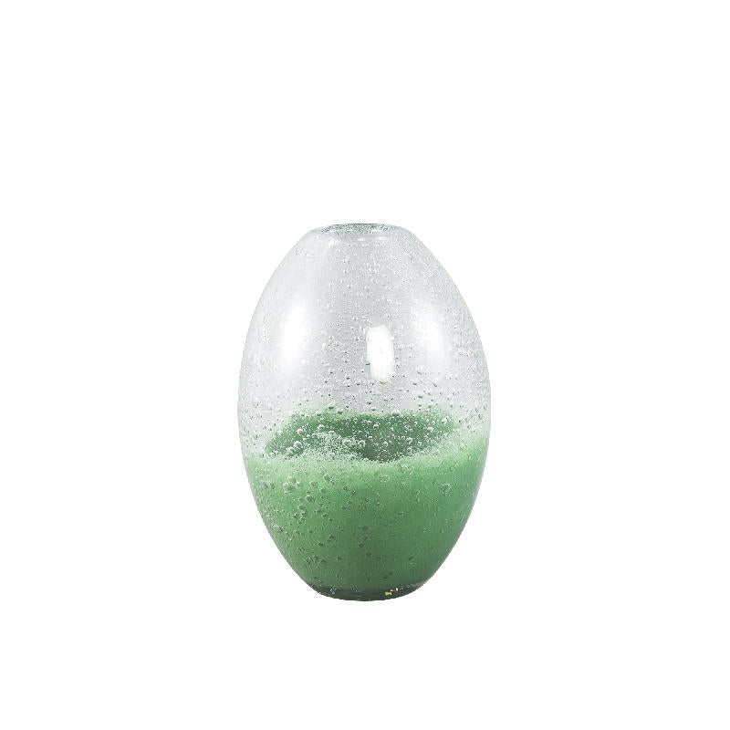Glass Vase - Solid Glass, Green Shade, Tall Form - Enrikas | PTMD