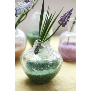 Glass Vase - Solid Glass, Green Shade, Round Shape - Enrikas | PTMD
