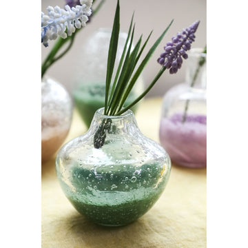 Vase – Bauchige Form, Glas Material, Grün – Enrikas | PTMD