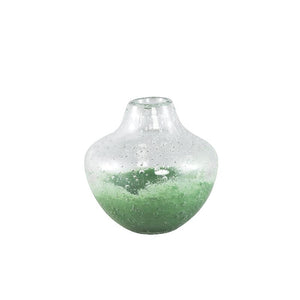 Glass Vase - Solid Glass, Green Shade, Round Shape - Enrikas | PTMD