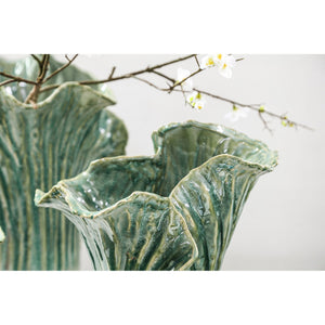 Pot – Green, Cabbage Shape, Textured Surface, Ceramic, M – Swing | PTMD