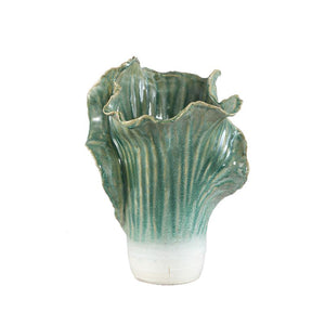 Pot – Green, Cabbage Shape, Textured Surface, Ceramic, M – Swing | PTMD