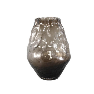 Vase - Brown Glass, Irregular Shape, Textured Surface, L - Narin | PTMD