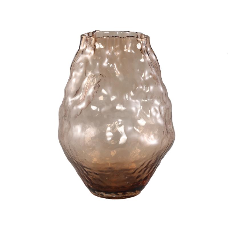 Vase – Cream-colored Glass, Irregular Shape, Textured Surface, L – Narin | PTMD
