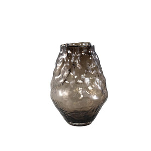 Vase - Brown Glass, Irregular Shape, Textured Surface, S - Narin | PTMD
